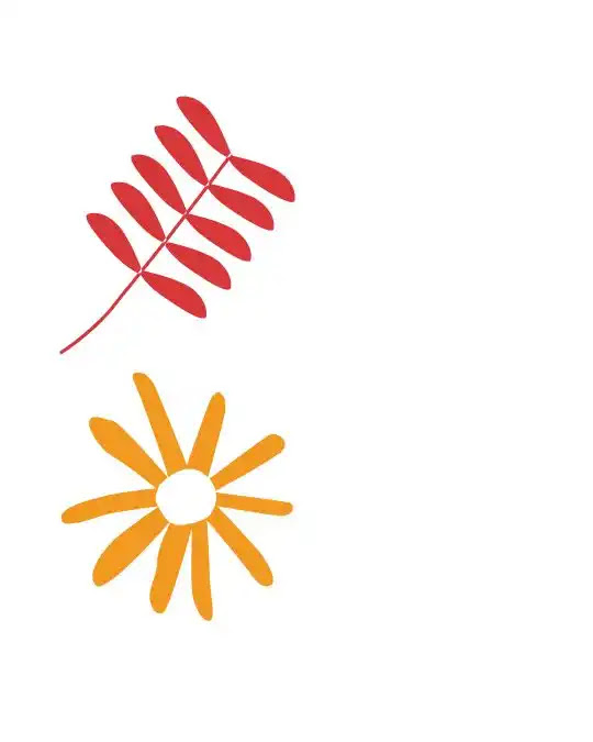 diagrama de duas flores feitas com o Canva